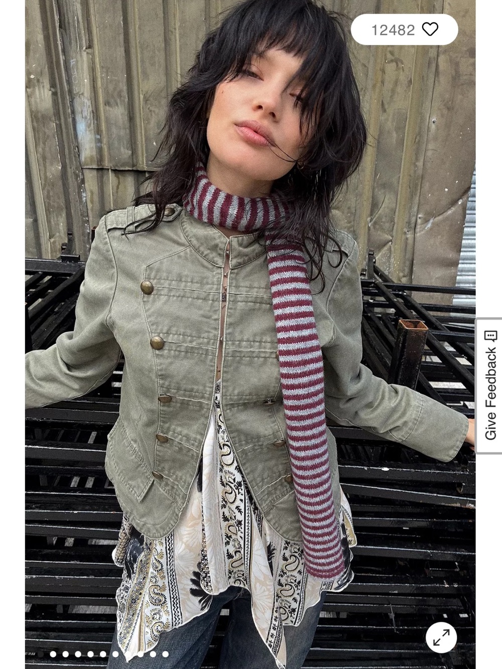 NEW Urban Outfitters Olive Military-Style Band Jacket - size XS